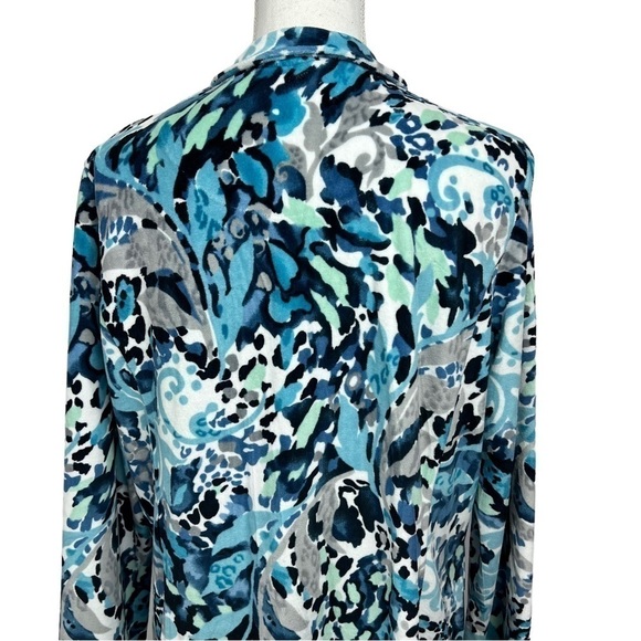 ALFRED DUNNER Women’s Velour Jacket Sz 10 Full Zip Pockets Soft Multi Color - Picture 5 of 13